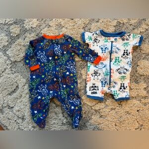 100% Cotton Robot Print Outfit bundle - Blue and White